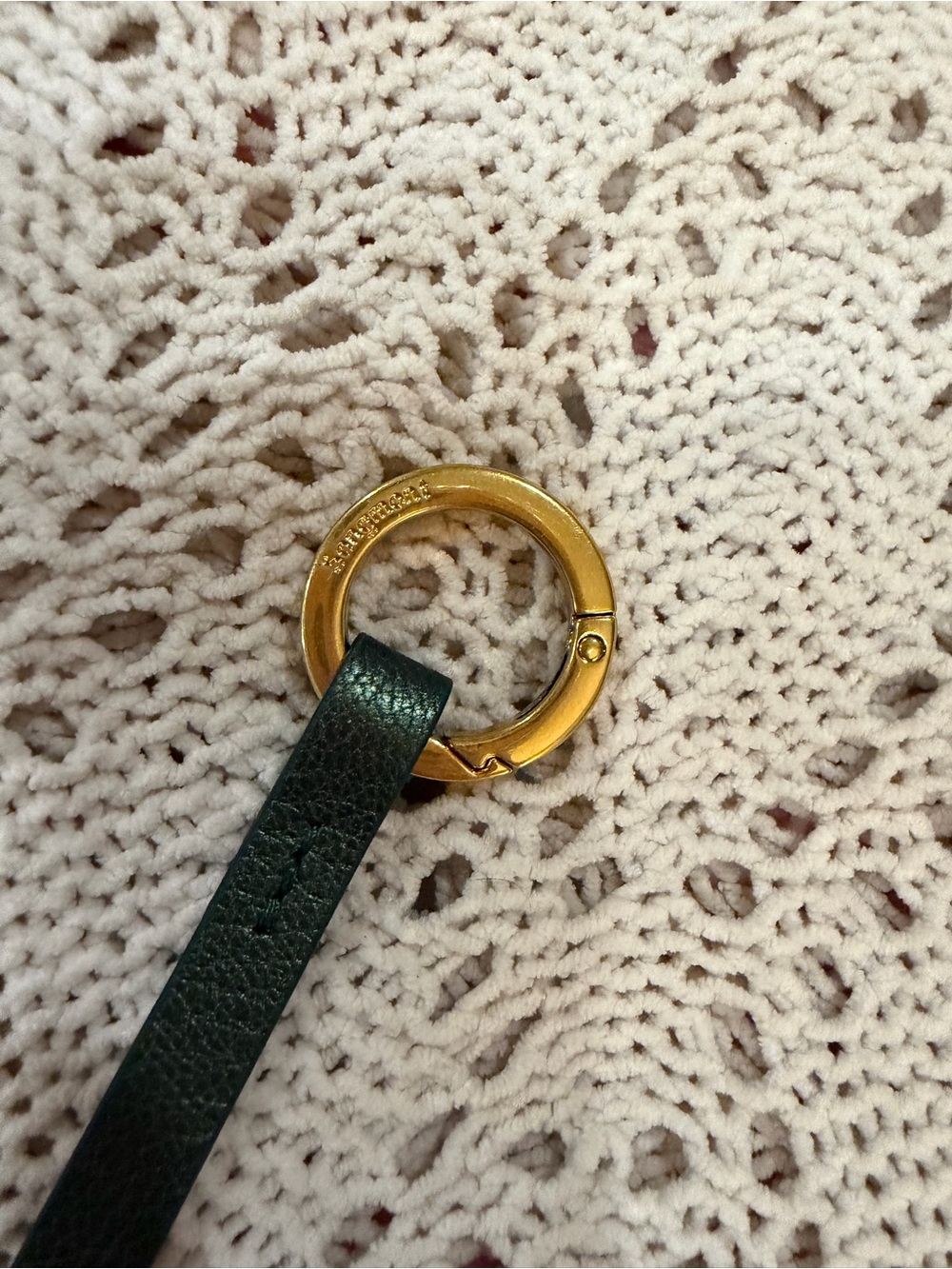 Songmont Leather White Daisy Key Chain Bag Charm - Picture 3 of 4